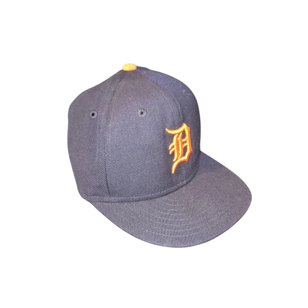 New Era 59FIFTY Fitted Hat Kids 6 3/8 Navy Blue Detroit Tigers MLB Wool Cap